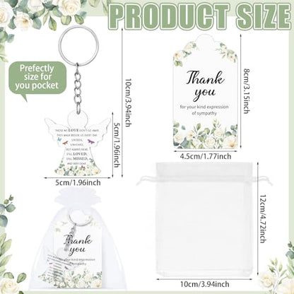Equsion 60 Set Funeral Keychains for Guests Memorial Favors, Angel - style: Angel