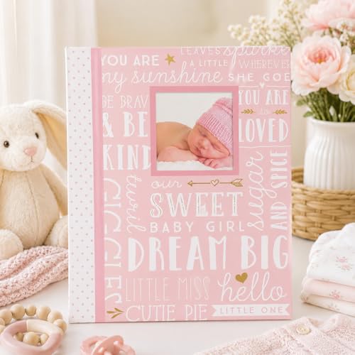 Lil' Peach Dream Big Baby Memory Book, First 5 Years, Monthly Milestone - style: Dream Big Pink