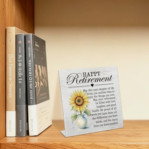 Stainless Steel Desk Plaque with Sunflower Design, Funny Gift for Work Friend, Happy Retirement Gift for Colleague Friend Family, Motivational Retirement Desk Decor HDESK21 - style: Colleague Friend