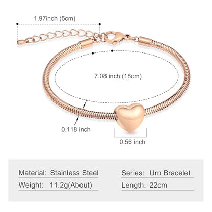 Imrsanl Heart Urn Bracelet for Ashes Cremation Jewelry for Women - color: Black