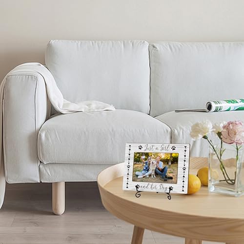 Dog Gifts Picture Frame with Iron Stand, Dogs Lovers Gift for Women or Men, Puppy Themed Gift for New Owners Photo Frame Horizontal Photo for Tabletop Display A-02 - style: Dog Gifts Picture Frame-A