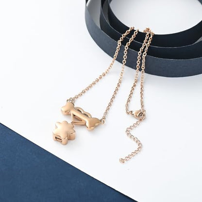 constantlife Paw Print & Bone Pendant Urn Necklace for Pet Ashes | Mini cremation jewelry, stainless steel material, for women men dog lovers, waterproof, with a filling tool kit - color: Rose gold