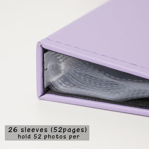 Photo Album 5x7 52 Pockets Pack of 2 Leather Cover Picture Book Holds 5x7 Photos for Wedding, Baby, Family, Graduation - color: Purple, size: 5x7 (2 PK)