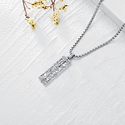 Urn Necklace for Ashes for Women/Men 925 Sterling Silver Cremation Jewelry w/Funnel Filler Memorial Jewelry Gifts - color: A-Tree of Life 1, style: Non - Customized
