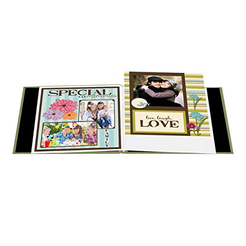 Pioneer 8 Inch by 8 Inch Postbound Fabric Frame Cover Memory Book, Sage Green - color: Sage Green, size: 8"x8"