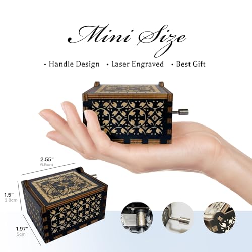 Teacher Appreciation Gifts for Women,Men,Hand Crank Antique Engraved Wood Music Boxes,Thank You Gift for Teacher on Christmas,Thansgiving Day,Birthday,Teacher's Day,Retired - color: To My Teacher