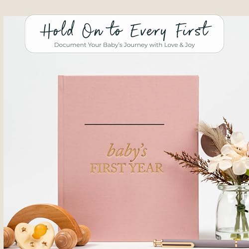 Duncan & Stone Baby Book First Year Memory Keepsake, Linen, Lilac - color: Lilac