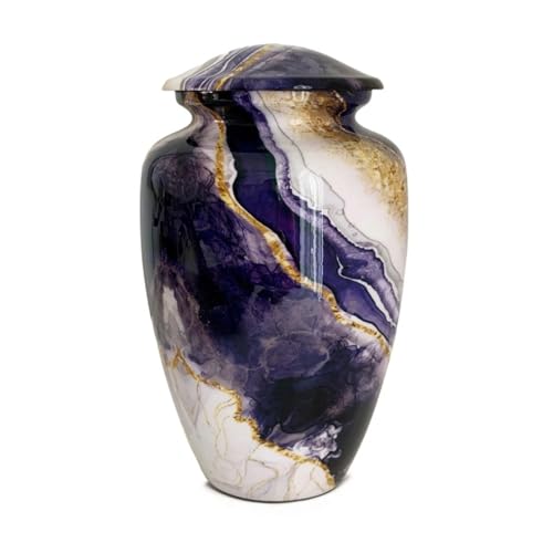 Dream River Cremation Urn for Human Ashes – Full Adult Size Funeral Urn (200 Cubic Inches) with Secure Threaded Lid – Elegant Memorial Urn Home Display - size: Large