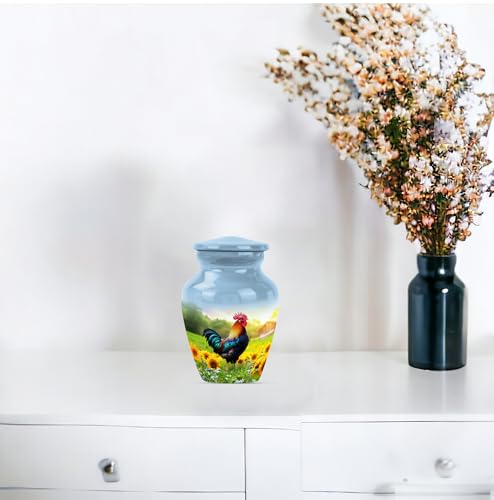 Rooster Urn for Ashes for Women, Mini Urns for Human Ashes, Keepsake Urns for Human Ashes Adult Man, Urn for Ashes Adult Female(Size - 3inch, 4 Pcs) - size: Keepsake-4pc