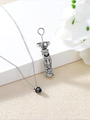 JKR Keepsake Urn Necklace for Ashes Cremation Jewelry Memorial Gift - style: 3-Wolf