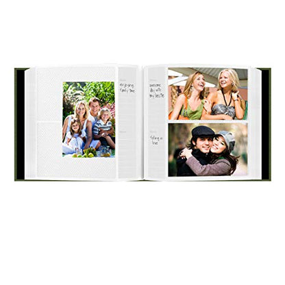 Fabric Frame Cover Photo Album 200 Pockets Hold 4x6 Photos, Herbal Green - color: Herbal Green, size: 4" x 6" (Pack of 1)