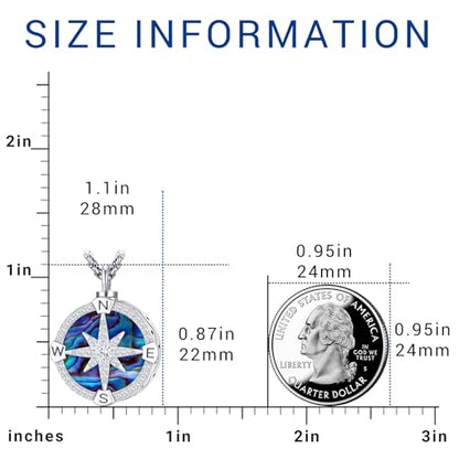 Compass Necklace for Women Men 925 Sterling Silver Pendant Urn Necklaces for Ashes Picture Locket Necklace Anchor Necklace Viking Necklace Crystals CZ Moonstone Abalone Shell Turquoise Compass Jewelry - color: T-F-Compass Urn Necklace, style: Urn Necklace