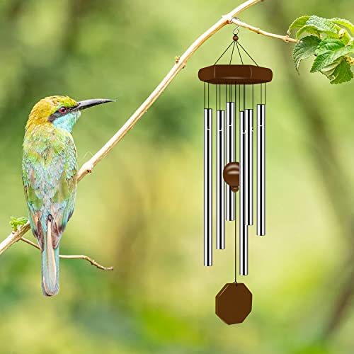Wind Chimes for Outside, Wind Chimes Outdoor Deep Tone with 6 Tuned Tubes, Memorial Wind Chime for Garden, Patio and Home