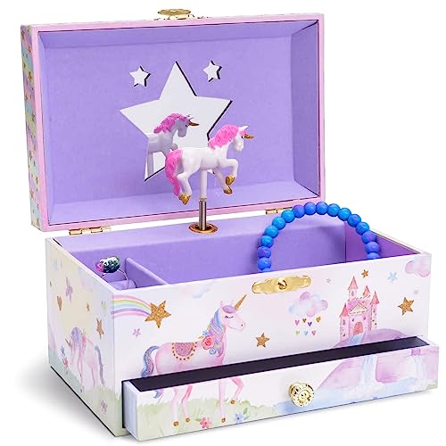 Jewelkeeper Girl's Musical Jewelry Box with Pullout Drawer - Woodland Owls Design Jewelry Storage Organizer for Kids - Twinkle Twinkle Little Star Tune - Jewelry Box for Girls