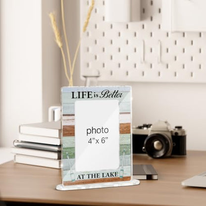 Lake House Gifts Picture Frame Life Is Better at the Lake Acrylic Picture Frames 4 x 6 Inch Photo - color: T-at the Lake