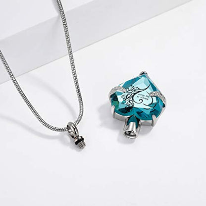 Heart Urn Necklace for Ashes Stainless Steel Cremation Jewelry for Ashes Keepsake Necklaces … - color: Z-Light Blue