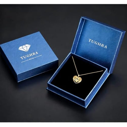 TUGHRA Memorial Necklace for Women Men, Angel Wings Heart Pendant 925 Sterling Silver A Piece of My Heart Is In Heaven Charm Necklace Sympathy Gift - style: 01-Angel Gold