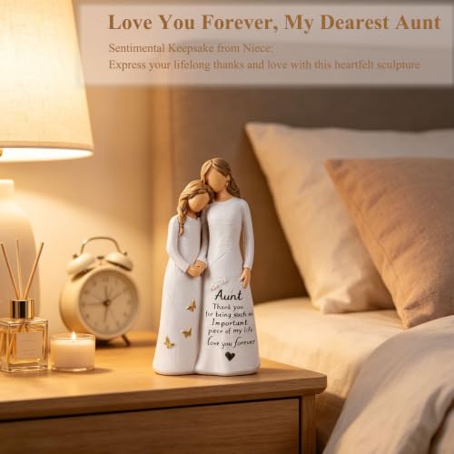 NAN ZAI NAN FANG Aunt Gifts, Gift for Aunt, Best Aunt Ever Resin Figurine | Aunt Birthday Gift from Niece or Nephew, Mother's Day & Christmas Keepsake, 5.5" Hand-Painted Statue - style: Aunt