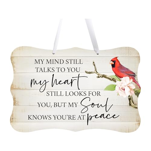 LifeSong Milestones Memorial Wall Hanging Signs Bereavement Keepsake Condolence Funeral Gift For Loss of Loved One 8x12 (My Mind Still Talks To You (White)) - color: My Mind Still Talks To You (White)