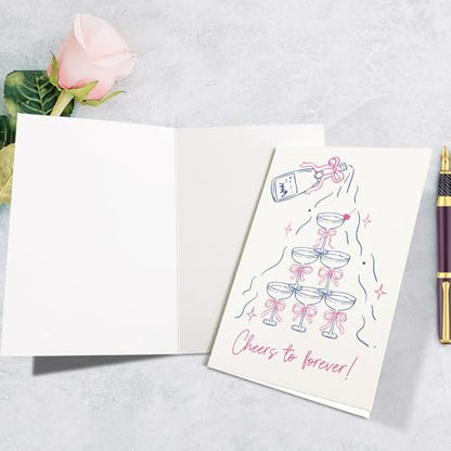 Supoeguk Funny Cheers Engagement Card, Congrats Wedding Card for Friend, Engagement Gift for Her Him, Cheers to Forever - color: Engagement