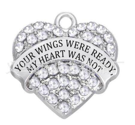 Memorial Gifts, Remembrance Sympathy Gifts for Loss of Loved One Silver Angel Wings Christmas Ornament, Your Wings were Ready But My Heart was Not Decoration