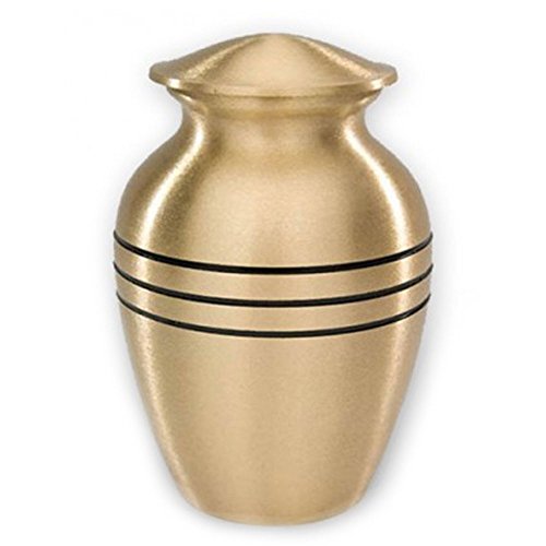 Beautiful Life Urns Dignity Gold Brass Cremation Urn – Classic Memorial Urn for Human Ashes, Brushed Gold Finish, Secure Closure, Small - color: Gold, size: Small