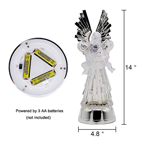 Wondise 14” Color Changing Angel Lighted Water Lamp with 6H Timer - color: 14” Angel Trumpet