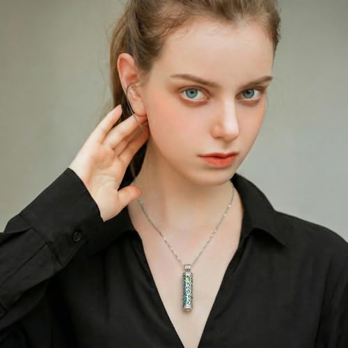 Cylinder Urn Necklace Crystal Tree of Life Cremation Jewelry Pendant for Women Men Vial Cremation Ash Pendant Loved One Memorial Jewelry with Mini Keepsake Urn Ash - Always In My Heart - color: Silver-Colorful-Purple-Always In My Heart