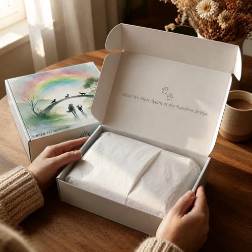 Rainbow Bridge Dog Memorial Gifts | Premium Solid Wood Pet Memorial Picture Frame for 4x6 Photo, LED Candle, Sympathy Card, Gift Box | Pet Loss Sympathy Gift Set for Dogs & Cats, In Memory of Dog