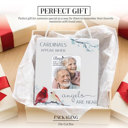 Pavilion Gift Company - Cardinals Appear - 3.5" Ceramic Picture Photo Frame Grief Memorial Remembrance Loss Bereavement Home Desk Decor