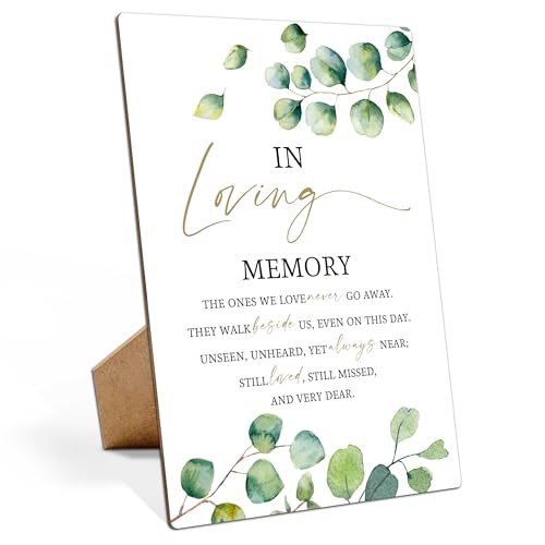 Eucalyptus Wedding Decor, Bridal Shower Decorations, Bachelorette Party Decorations, In Loving Memory, 8×11 Wooden Play Sign with Stand for Wedding Open Bar Decor- LP019