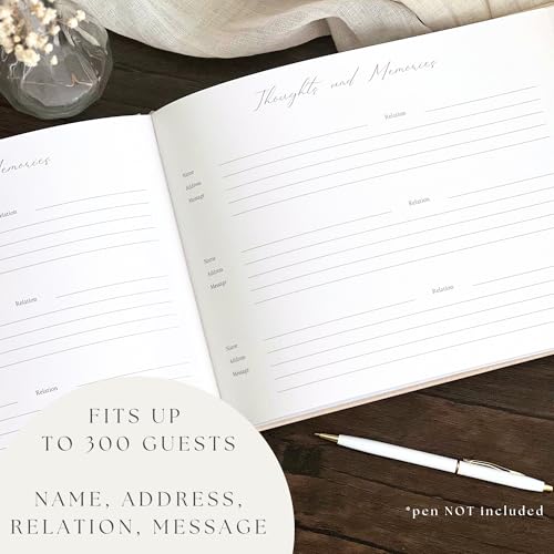 Funeral Guest Book 2026 Celebration Of Life Memorial Service - Custom Year - color: Navy Blue, size: 2026