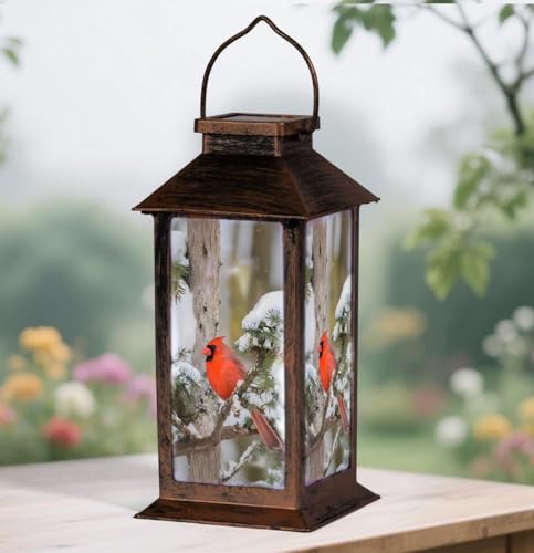 Solar Cardinal Lanterns Outdoor, Waterproof LED Hanging/Tabletop Lights for Patio, Yard, Pathway, Garden Decor