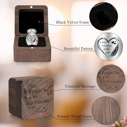 SOITIS Customized Small Urns for Human Ashes Keepsake 1.2 Inches Stainless Steel Mini Urns for Ash Square Box Tiny Cremation Urns for Women Men Funeral Keepsake Urn - color: Square Box B-custom