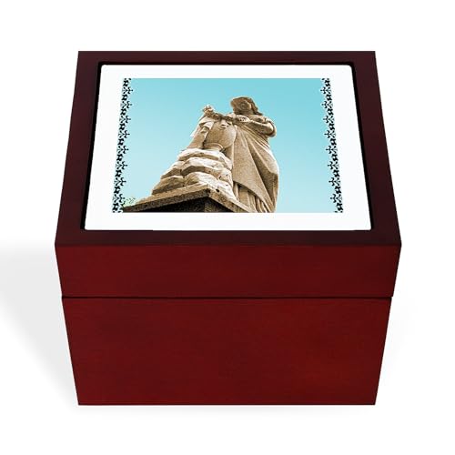 CafePress Cemetery Angel Memory Keepsake Jewelry Box, 5"x5"x3.75"