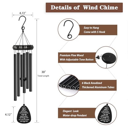 Soopau Sympathy Gifts for Loss of Loved One, 30" Metal Memorial Wind Chimes for Loss of Mom Dad, Windchimes in Memory of A Loved One, Bereavement Condolences Gift