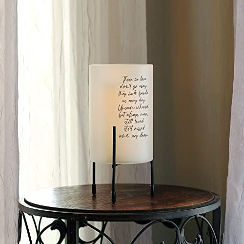 Elanze Designs We Love Don't Go Away Classic White 8 x 4 Glass Hurricane Candle Holder