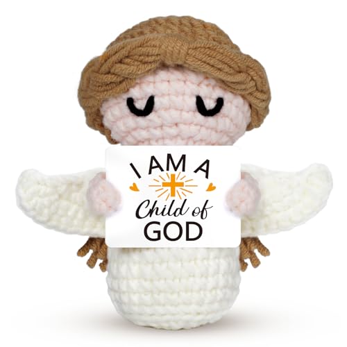 Baptism Gifts for Girl,Boy,Baby - I Am a Child of God Crochet Angel Doll- Religious Christian Gifts for Women,Men,Kids, Confirmation Gift for Teen Girls, First Communion Gift - style: Baptism Gifts