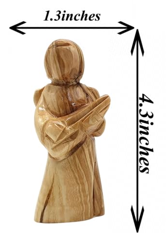 Zuluf Olive Wood Angel Playing Harp (4.3") – Hand Carved Musical Angel Figurine from Bethlehem – Christian Christmas Decor – Church Choir & Music Lover Gift – Holy Land Statue - color: 4.3" Angel Playing Violin