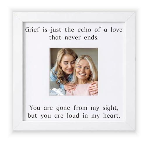 Sympathy Gifts for Loss of Loved One - Memorial Picture Frame for Loss of Husband Wife Mom or Dad - "Echo of Love" Bereavement Condolence Gift for Grieving Friend - Remembrance Decor for Funeral Table