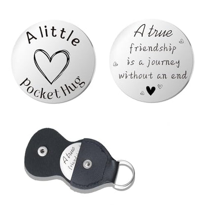 Pocket Hug Token for Women Men Him Birthday Inspirational Gifts for Daughter Friend Long Distance Gifts for Wife Mom - color: A True Friendship