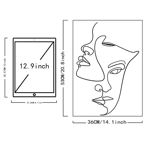 SUPERDANT Figure PVC Wall Sticker Line Abstract Woman Face Line Wall Decals Lovers DIY Vinyl Wallpaper Art for Living Room Bedroom Bathroom Home Decoration Artistic Creation Gifts Black 21x14in - style: Figure