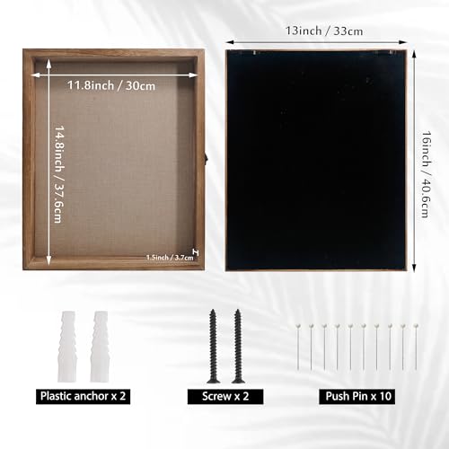 Shadow Box Frame 13x16, Wood Display Boxes with Linen Back - color: Wood, size: 13*16