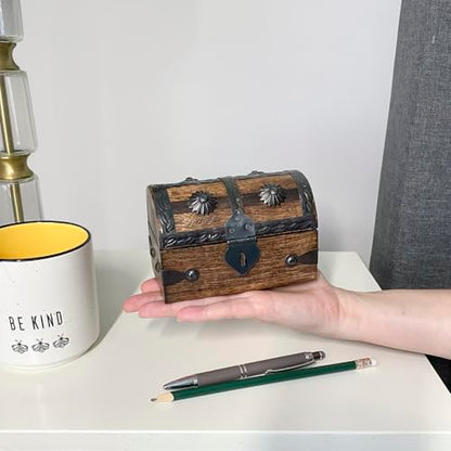 Nautical Cove Treasure Chest Keepsake and Jewelry Box Wood - Decorative Treasure Box - size: Small