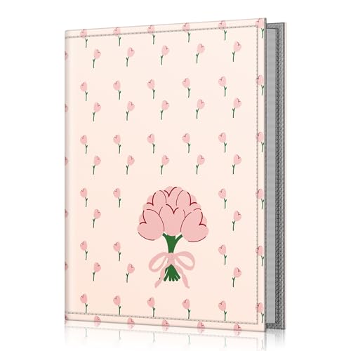 Fintie Photo Album 4x6 Photos - 52 Pockets Small Wallet Albums For Family | Vegan Leather Cover, 4X6 Picture Keepsakes, Family/Wedding/Travel Memory Book, Baby/Kids/Boys/Girls Gift, Coquette Tulips - color: Coquette Tulips