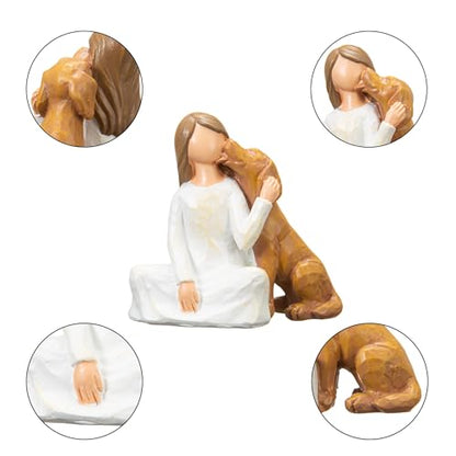 Dog Memorial Gifts for Loss of Dogs,Pet Loss Sympathy Gift,Angel of Friendship Figurine Statue for Loving Pets and Dog Lovers(Brown Dog - color: Brown Dog