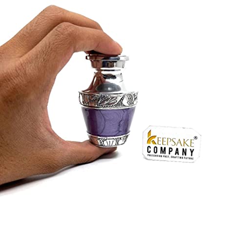 Purple Small Urns for Human Ashes/Mini Urn/Cremation Keepsakes for Ashes/Ash Holders for Human Ashes (Set of Six) from Keepsake Company - color: Purple Enamel