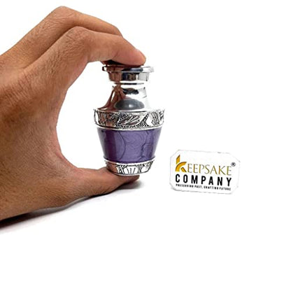 Purple Small Urns for Human Ashes/Mini Urn/Cremation Keepsakes for Ashes/Ash Holders for Human Ashes (Set of Six) from Keepsake Company - color: Purple Enamel