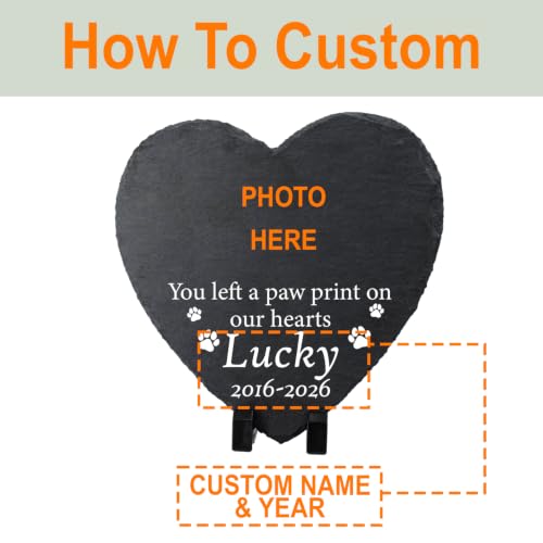 Dog Memorial Stone for Loss of Pet Cat with Photo Dog Sympathy Gifts - color: Design 13