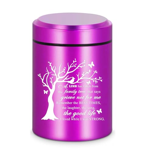 Small Urns for Human Ashes Keepsake Mini Cremation Urn for Adult Male Female Keepsake Memorial Ashes Holder for Women Men, Purple-Tree of Life Urn